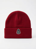 Red Embroidered Beanie