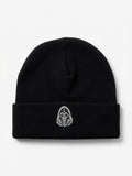 Black Embroidered Beanie